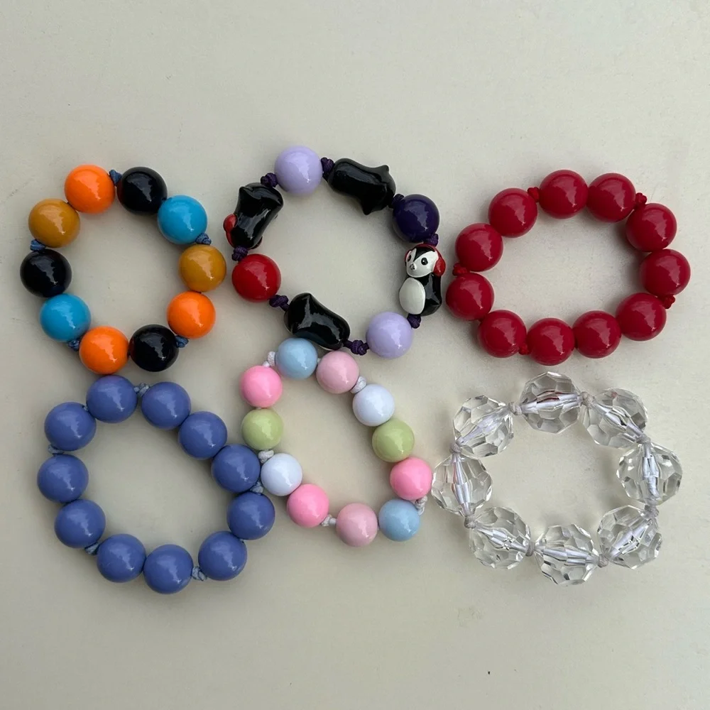 Gymboree Bold Red Beaded Stretch Bracelet